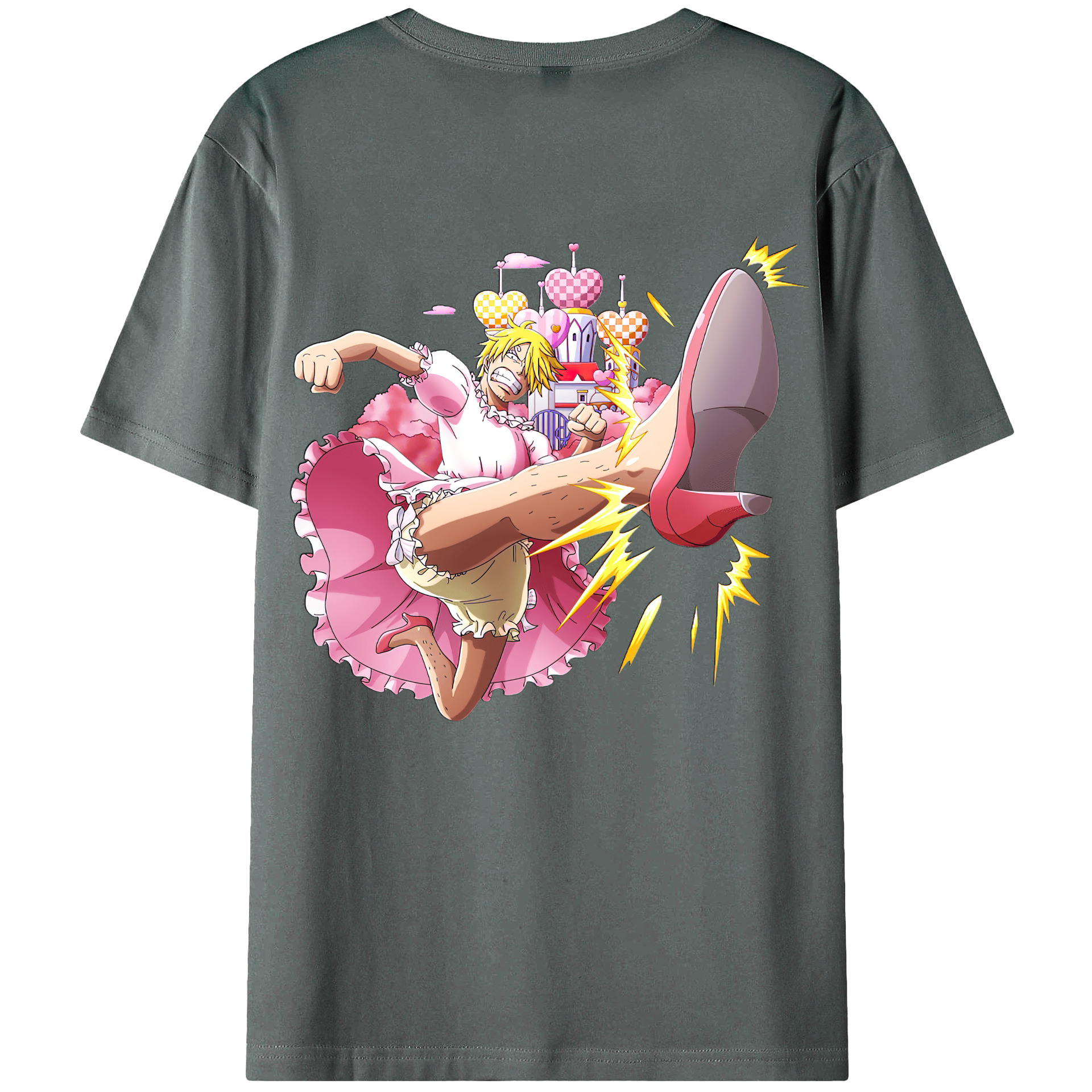（画像用） ワンピース サンジ ONE PIECE Sanji 綿100％ メンズ半袖Tシャツ（バックプリント） 通気性